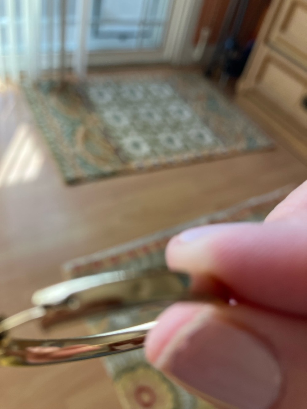 14K Gold Puff Hallow Hoop Earrings by JCM Jacmel - Picture 8 of 8